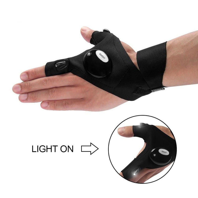 Magic Strap LED Light Fingerless LumiGlove