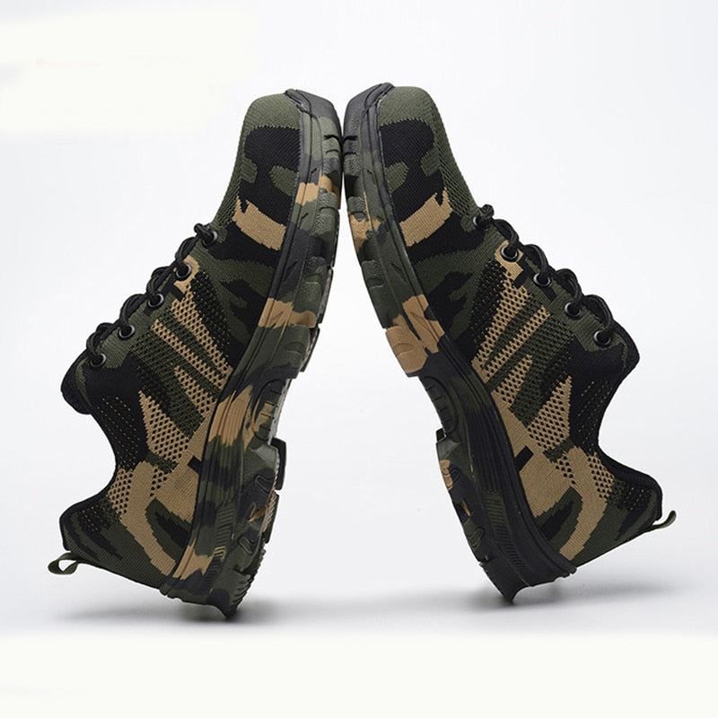 Camouflage Breathable Mesh Steel Toe Casual Shoes