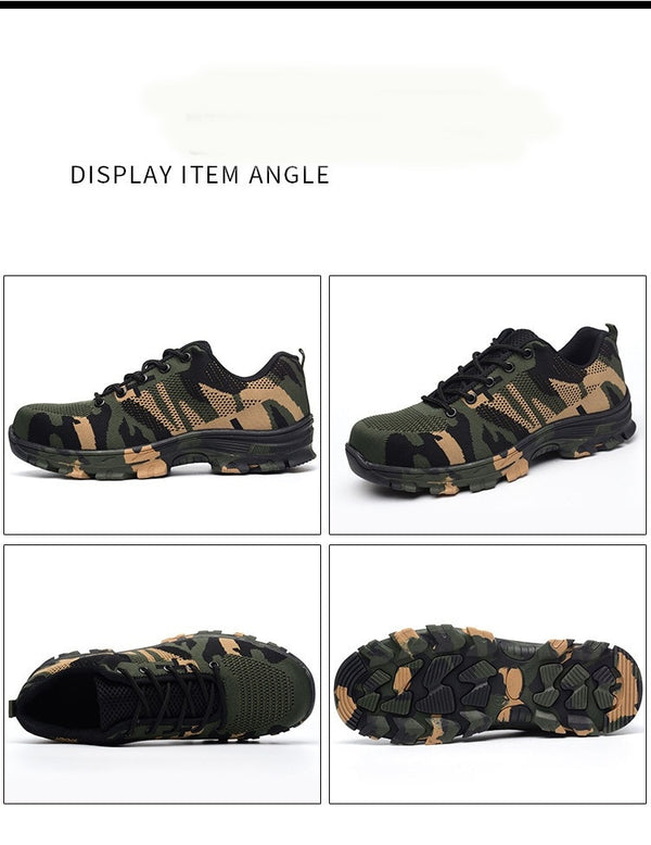 Camouflage Breathable Mesh Steel Toe Casual Shoes